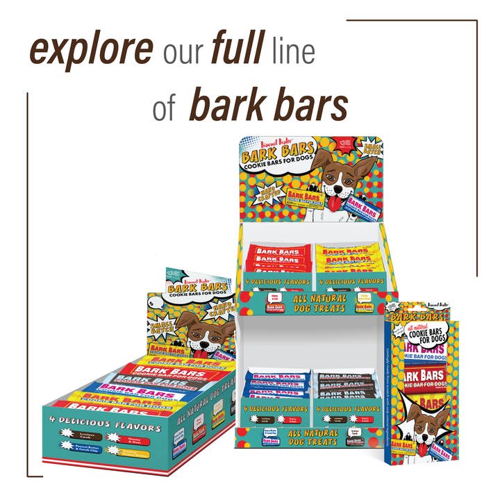 Spunky Pup Bakery (previously Pet Knowledgy) - Wholesale Pet Treats - Dog - Bark Bars - 1.5 oz - Individual Bars - 6 pack