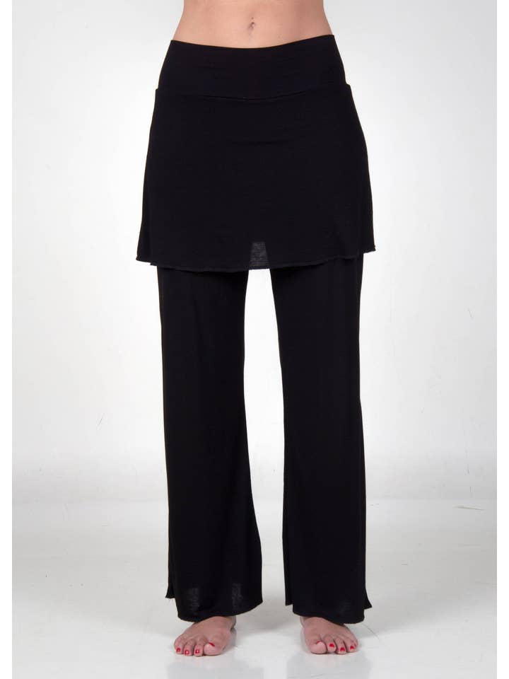 Kathleen Carpenter – Engroshandel Bukser - Dame – Navajo Bukser - BLACK - Nederdel bukser, Bambus Stof, Soft Pa