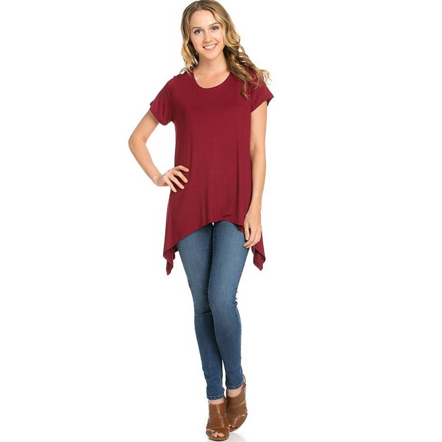 Azules Clothing - Wholesale Tunic - Women's - ATP-2267RS Piko Short Sleeve Tunic0