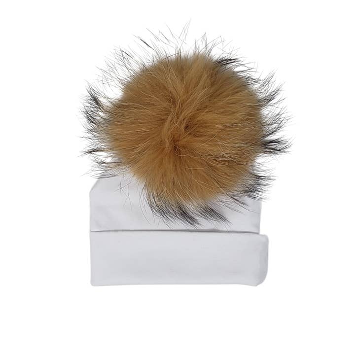 Pompom Hats Red & Tan for wholesale by Daisy Gift Box