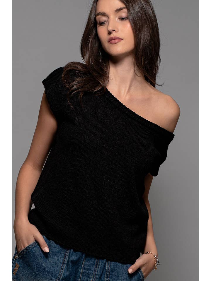 Urban Daizy - Wholesale Knit Top - Women's - Asymmetric One-Shoulder Knit Spring Top