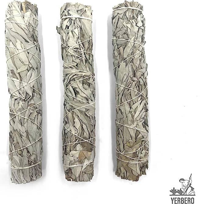 YERBERO - Wholesale Sage Bundle - (Pack of 3)-Yerbero - Premium 4 Inches Long California White Sage. 3 Hand Tied Bundles Smudging Kit for Home Cleansing, Meditation. Purifying Ceremonial Ritual5