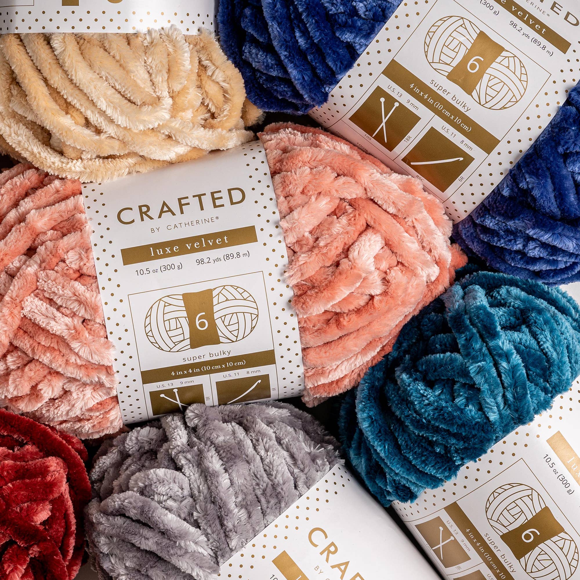 Crafted by Catherine - Wholesale Yarn - Luxe Velvet Yarn | 10.5oz/300g | Super Bulky #6 | Pack of 41