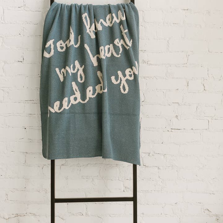 Modern Burlap - Wholesale Throw Blanket - Made in the USA | God Knew My Heart Needed You Throw41