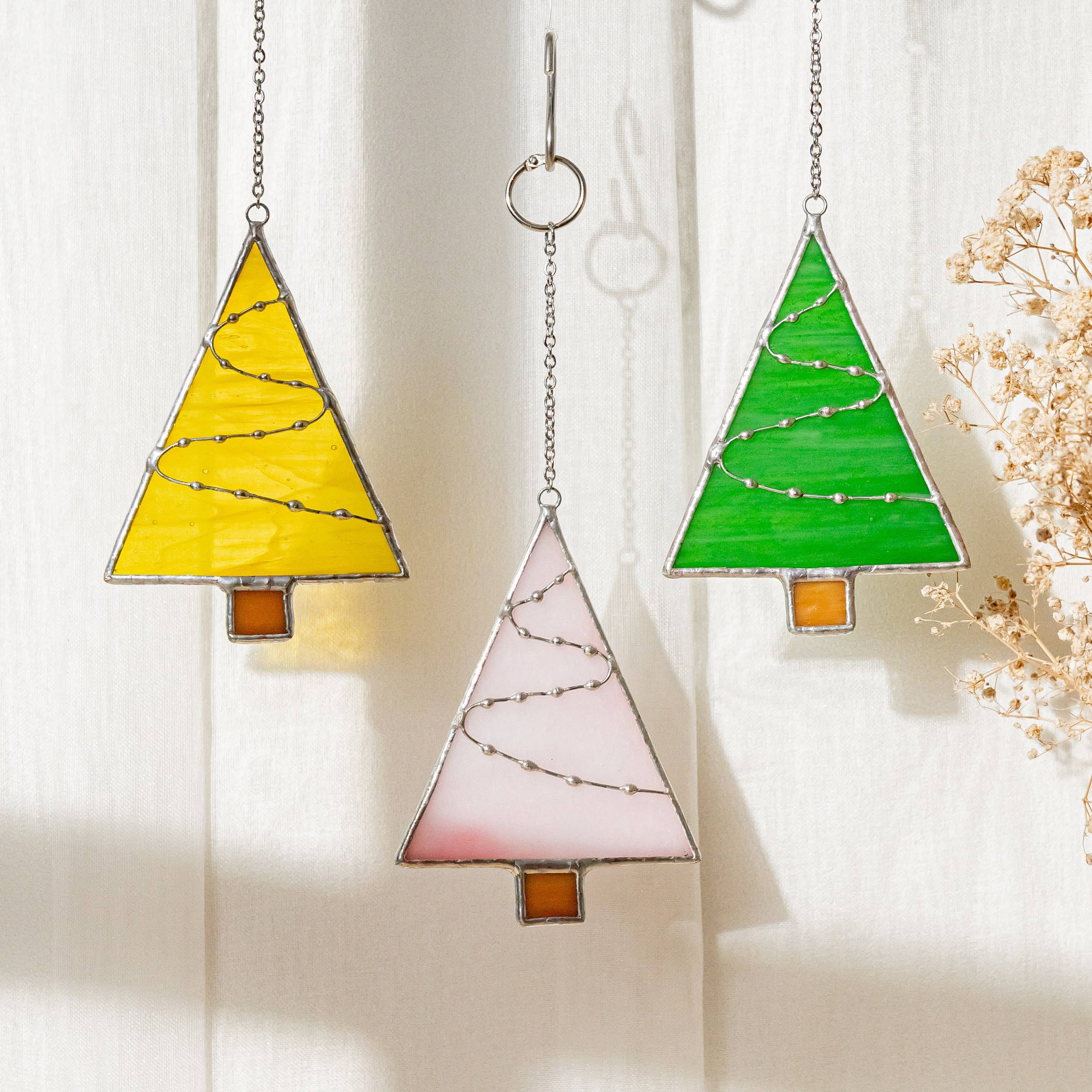 MondoBellissimo - Vente Attrape-soleil - Ornements de sapin de Noël en vitrail pour décoration de fête F917