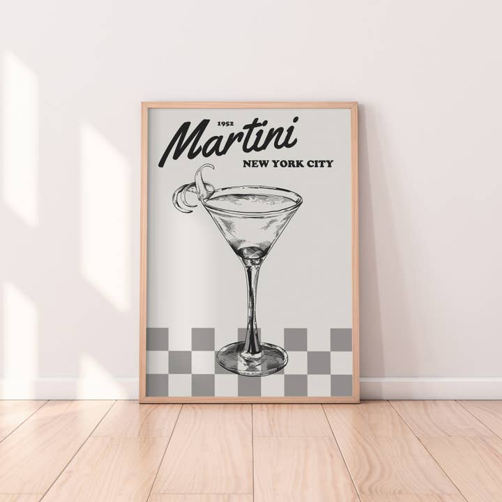 Imprimé Martini de style rétro pour la vente par Alaina Creates