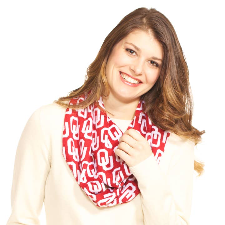 Oklahoma Sooners Logo Infinity Scarf for wholesale by Emerson Street Clothing Co Collegiate Shop