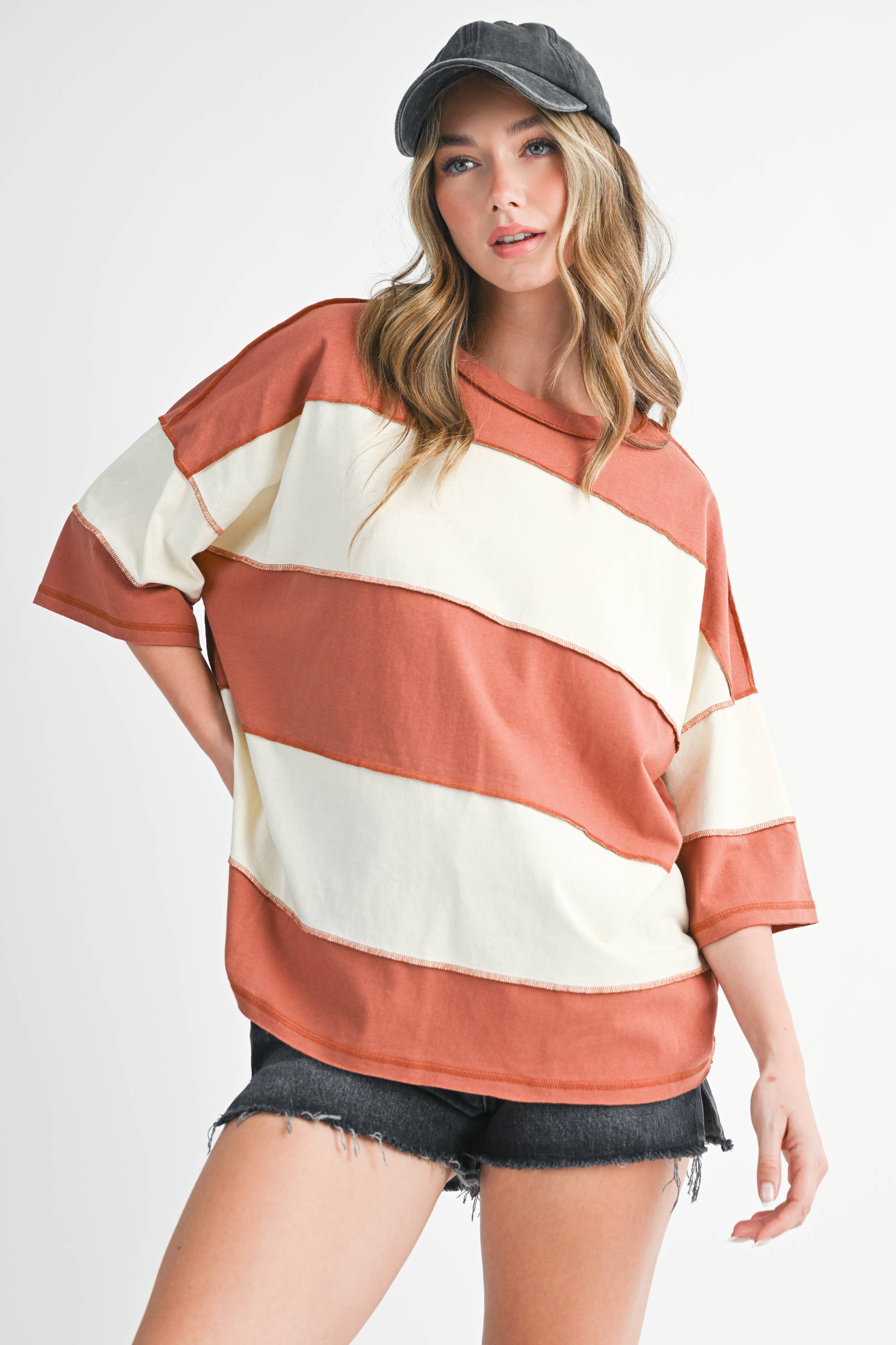 AEMI + CO - Wholesale Knit Top - Women's - 8417FN Polly Color Block Top37