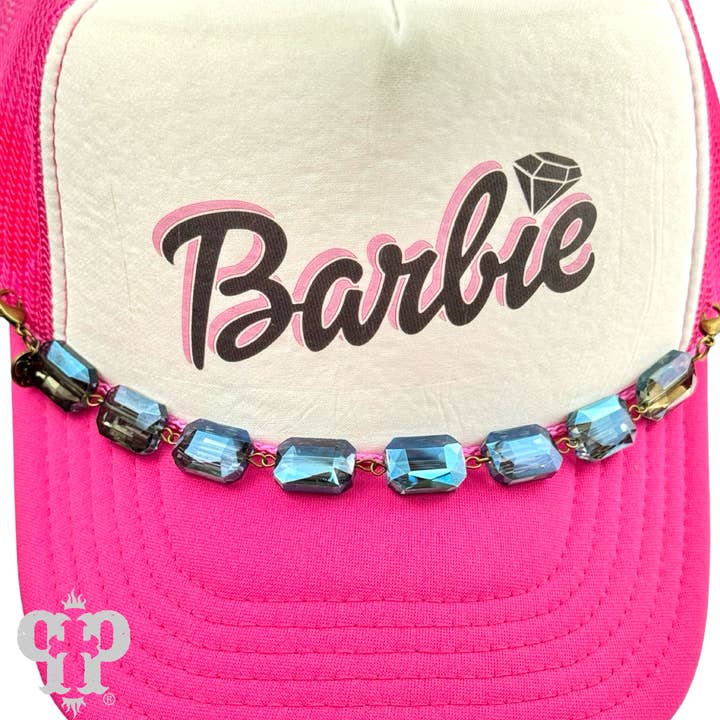 Pink Panache Brands - Wholesale Hat Accessory - Women's - Trucker hat rectangle crystal bead chain7