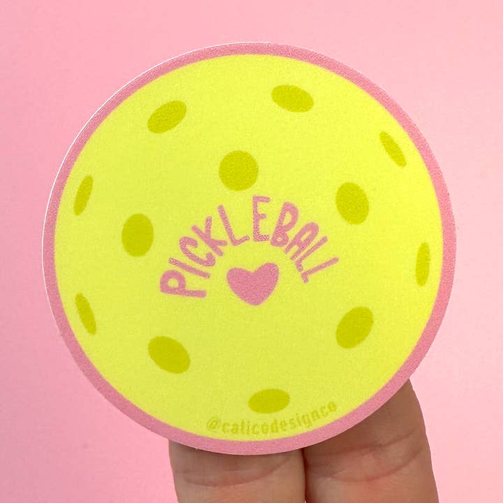 Pickleball Heart Vinyl Sticker for wholesale by Calico Design Co