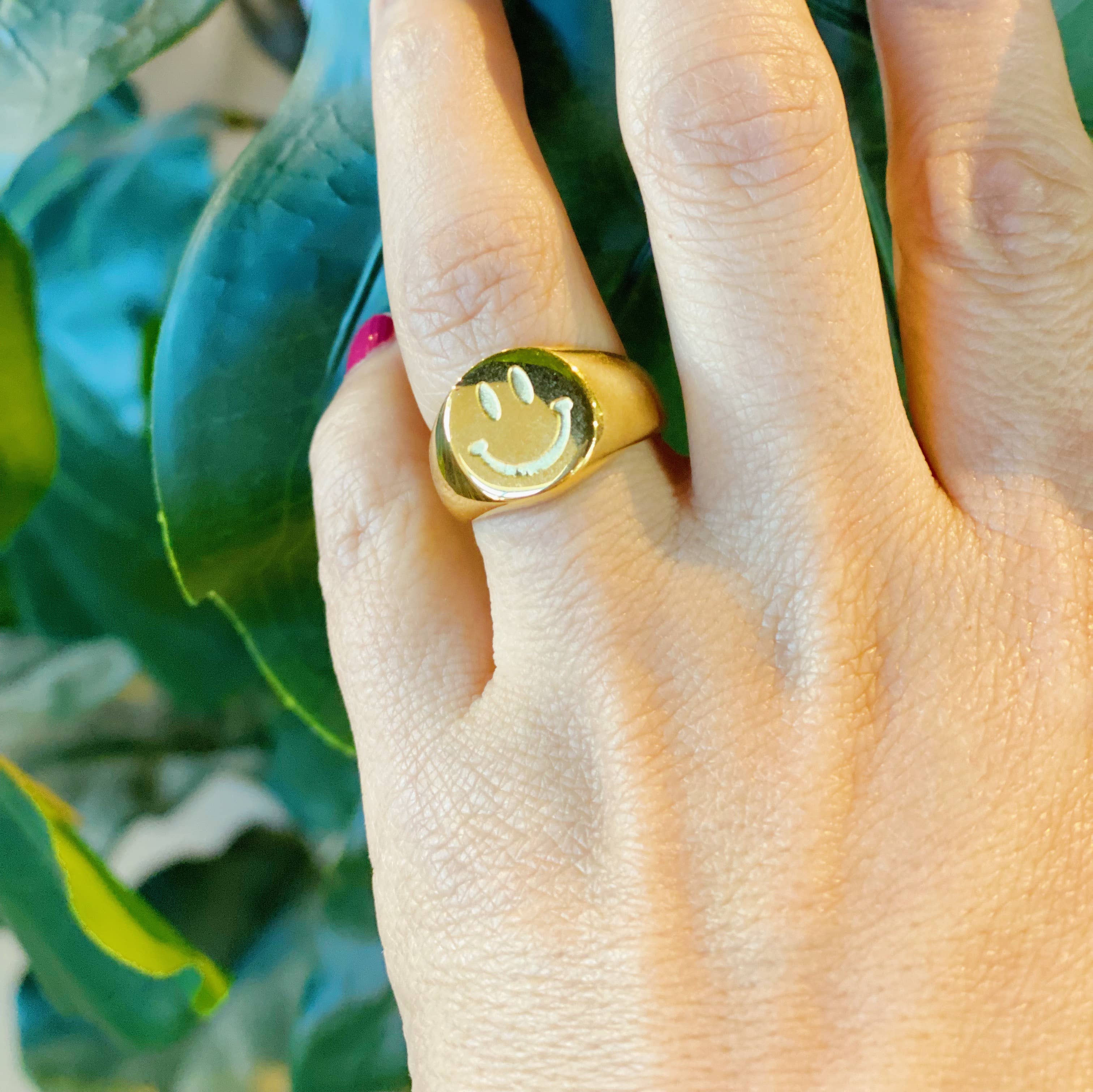 Ellison+Young - Wholesale Signet Ring - Stamped Smile Ring6