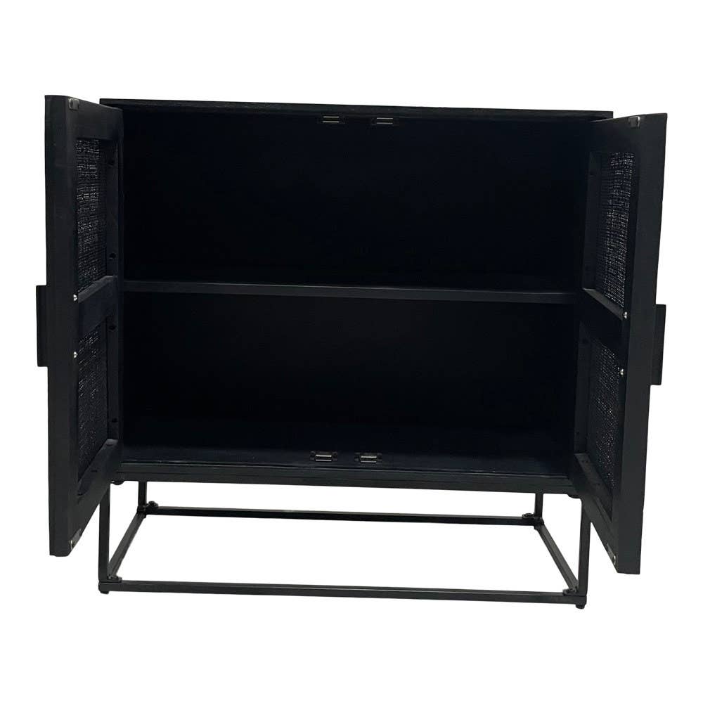 EARTHWARE - Vendita all'ingrosso Armadietto - Credenza nera Emily con 2 ante1