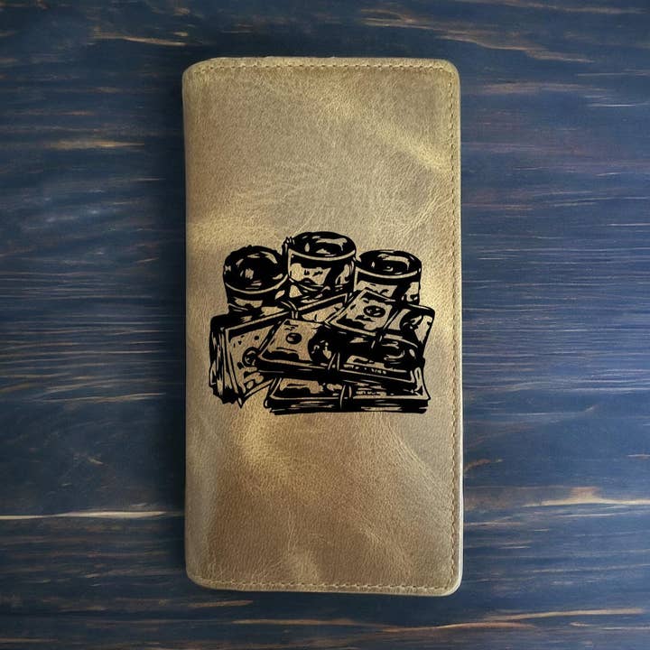 Premium Buffalo Leather Western Rodeo Wallet for wholesale by Texan Customs