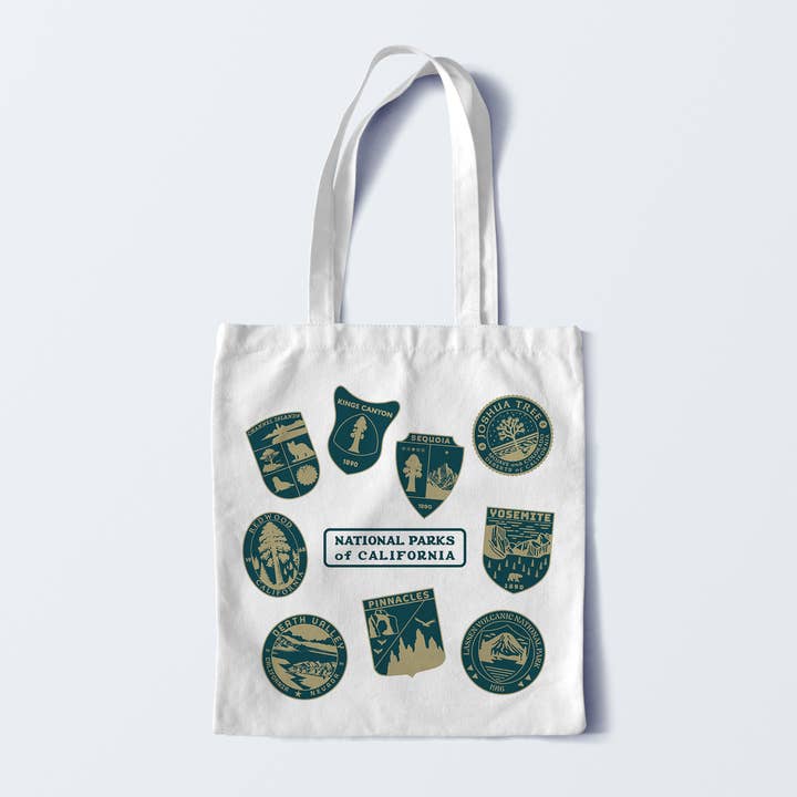 National Parks of California Tote Bag for wholesale by Weekend Trip Designs