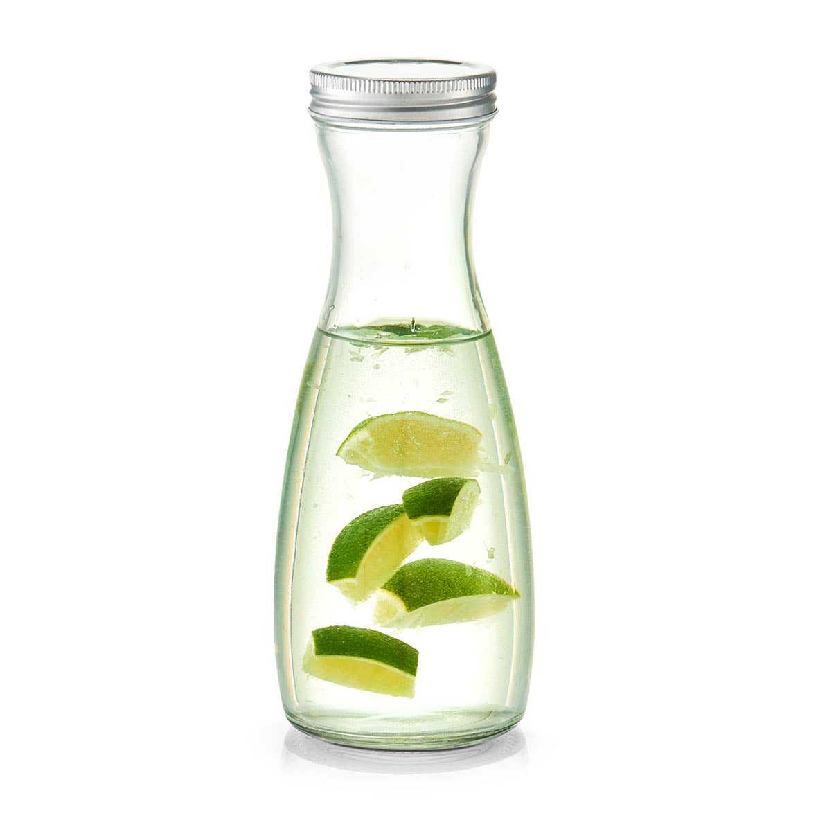 transparent Glass carafe with metal lid, 950 ml for wholesale on Faire1