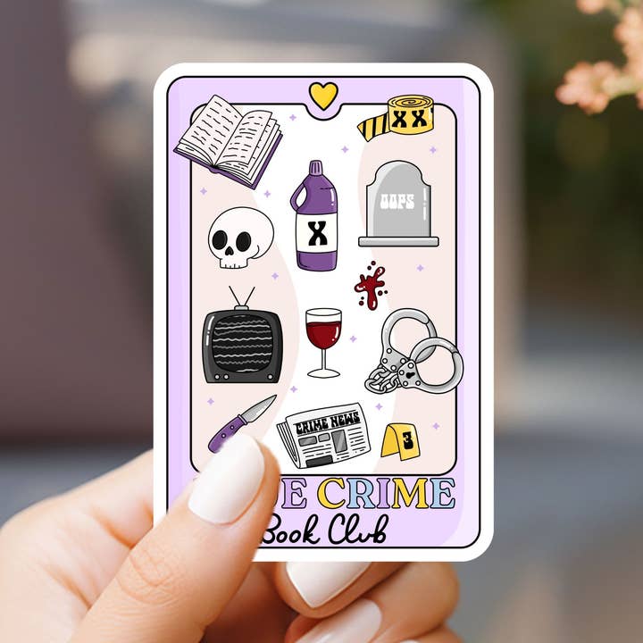 True Crime Book Club Tarot Sticker for wholesale by Market by Mari