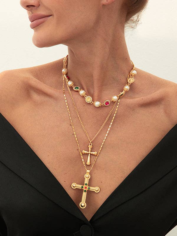 FurDecoration - Wholesale Pendant/charm necklace - Layered Tasseled Necklaces Accessories