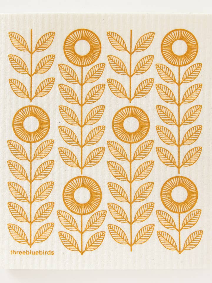 Sennep Solsikker Svensk karklud for engroshandel hos Three Bluebirds Swedish Dishcloths