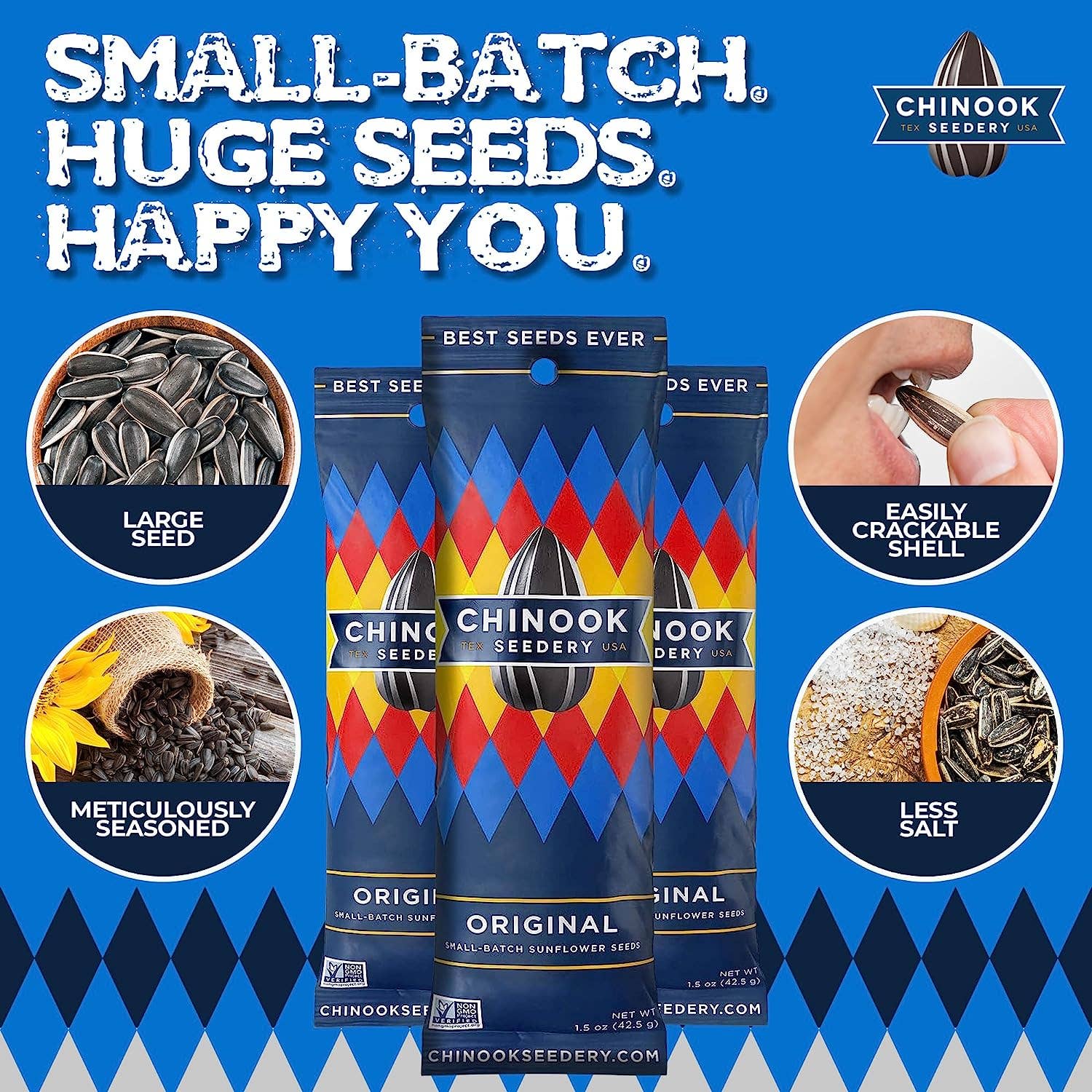 Chinook Seedery - Wholesale Seeds/Kernels - Original Sunflower Seeds | Single Serve Packs | 1.5oz2