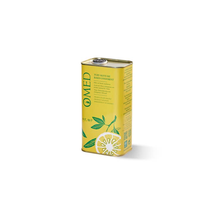 Omed Arbequina Yuzu Oil 1L Tin for wholesale by Venturus Foods