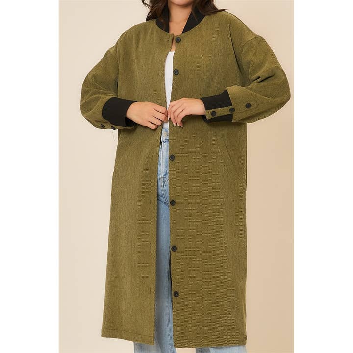 Cozy Casual, Inc. - Wholesale Coat - Women's - Corduroy Button Up Long Coat 4