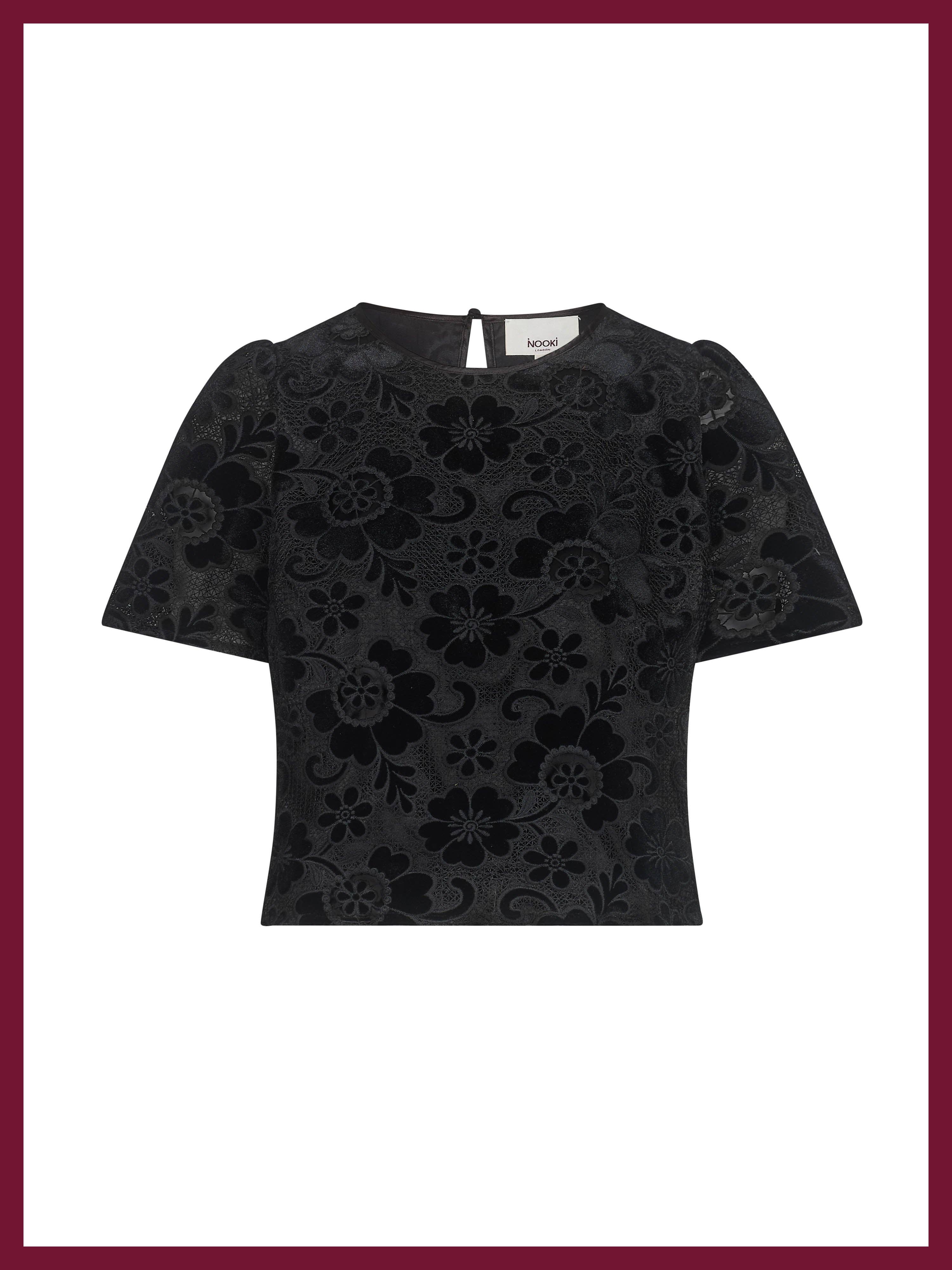 Black Corinne Lace Top for wholesale on Faire7