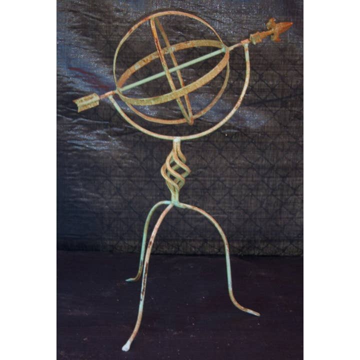 Garden Iron And More - Wholesale Outdoor Ornament/Decor - Solid Iron 12" Globe Sundial - Outdoor Ornament/Decor