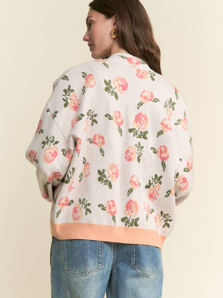 J.NNA – wholesale Cardigan – Women’s – ROSE FLOWER PATTERN OPEN CARDIGAN7