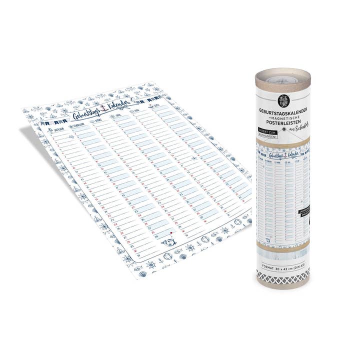 chili type – wholesale Kalender – Maritim födelsedagskalender + affischlister i set1