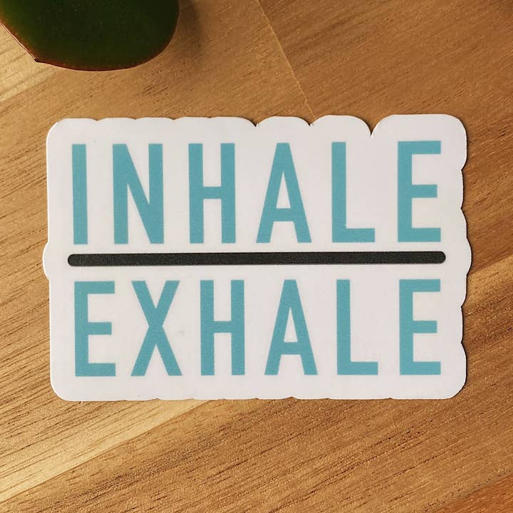 Inhaleer vinyl sticker uitademen voor wholesale door Tiny Acres Co