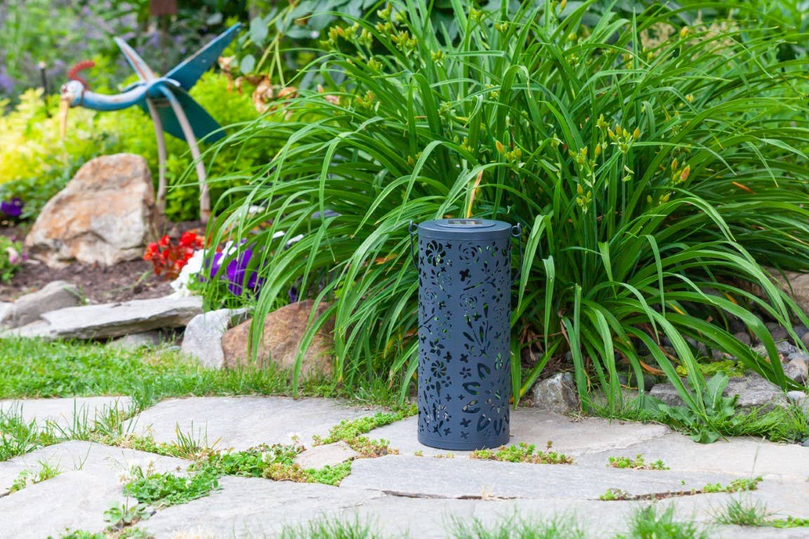 Allsop Home & Garden - Wholesale Outdoor/Lawn Light - Metal Bloom 12" Outdoor Solar Lantern - Midnight Blue10