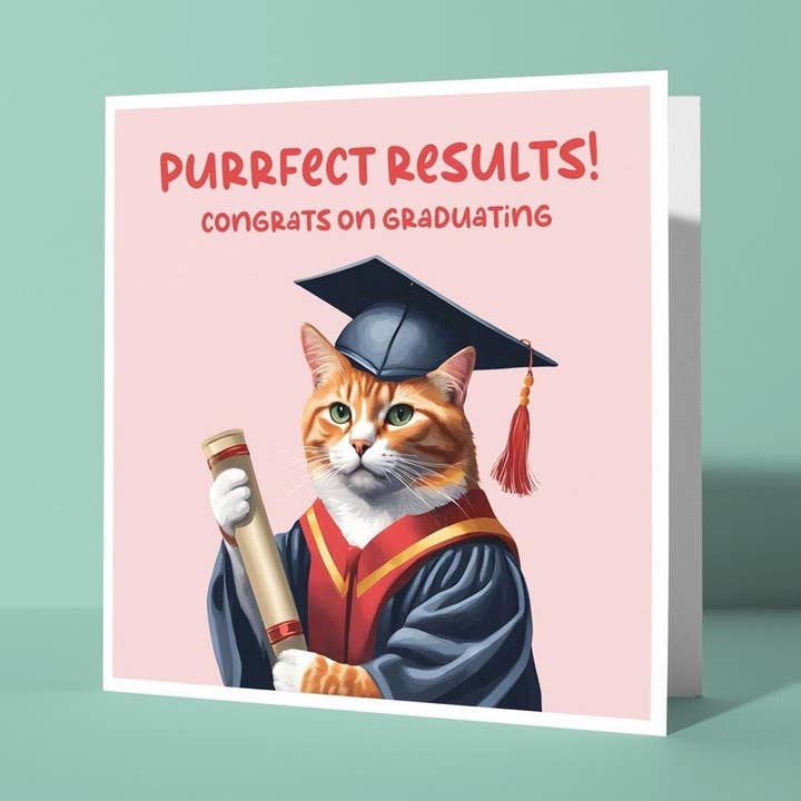 Resultados Purrfectos - Tarjeta de Felicitaciones por Graduación para venta al por mayor de Peacock Printing