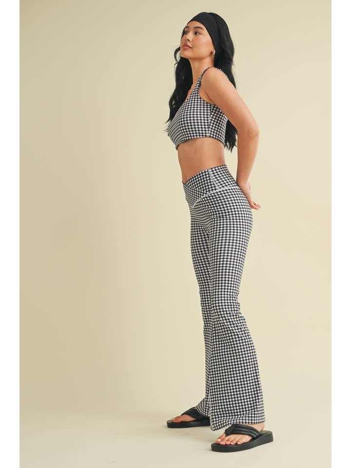 KIMBERLY C - Wholesale Sports Bra - Women's - Gingham Print Ruched Bra Top40