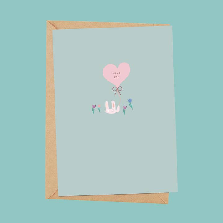 Love You Bunny Valentine’s Day Greetings Card for wholesale by Ta doodle dah Stationery