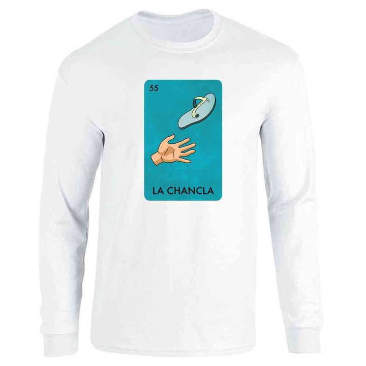 La Chancla Sandal Mexican Lottery Abuela Mama Long Sleeve for wholesale by Pop Threads