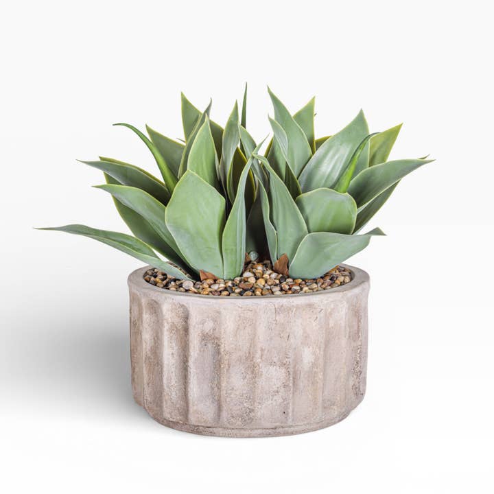 15" Verona Pot with Agave Arrangement AR1473 for wholesale by Replica Plants and Decor