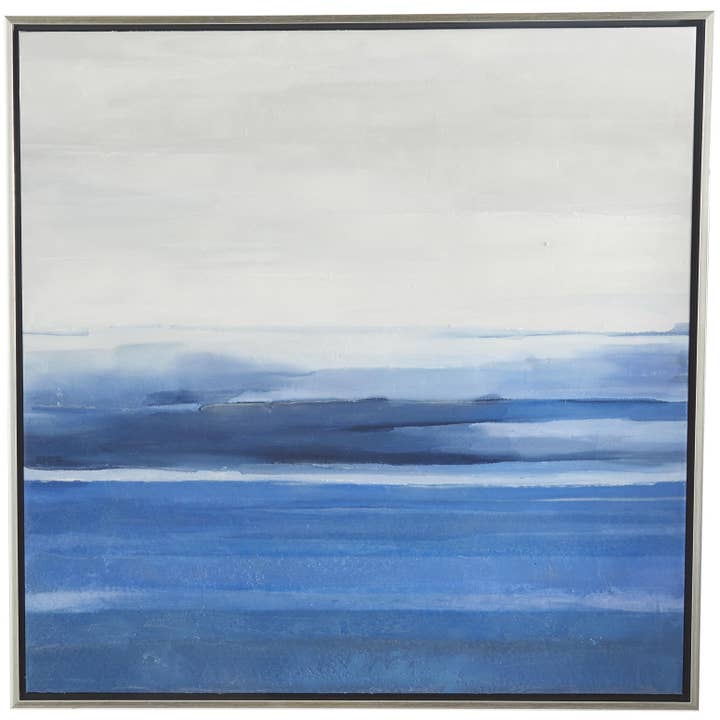 Coastal Blue Canvas Framed Wall Art for wholesale by Deco Marché