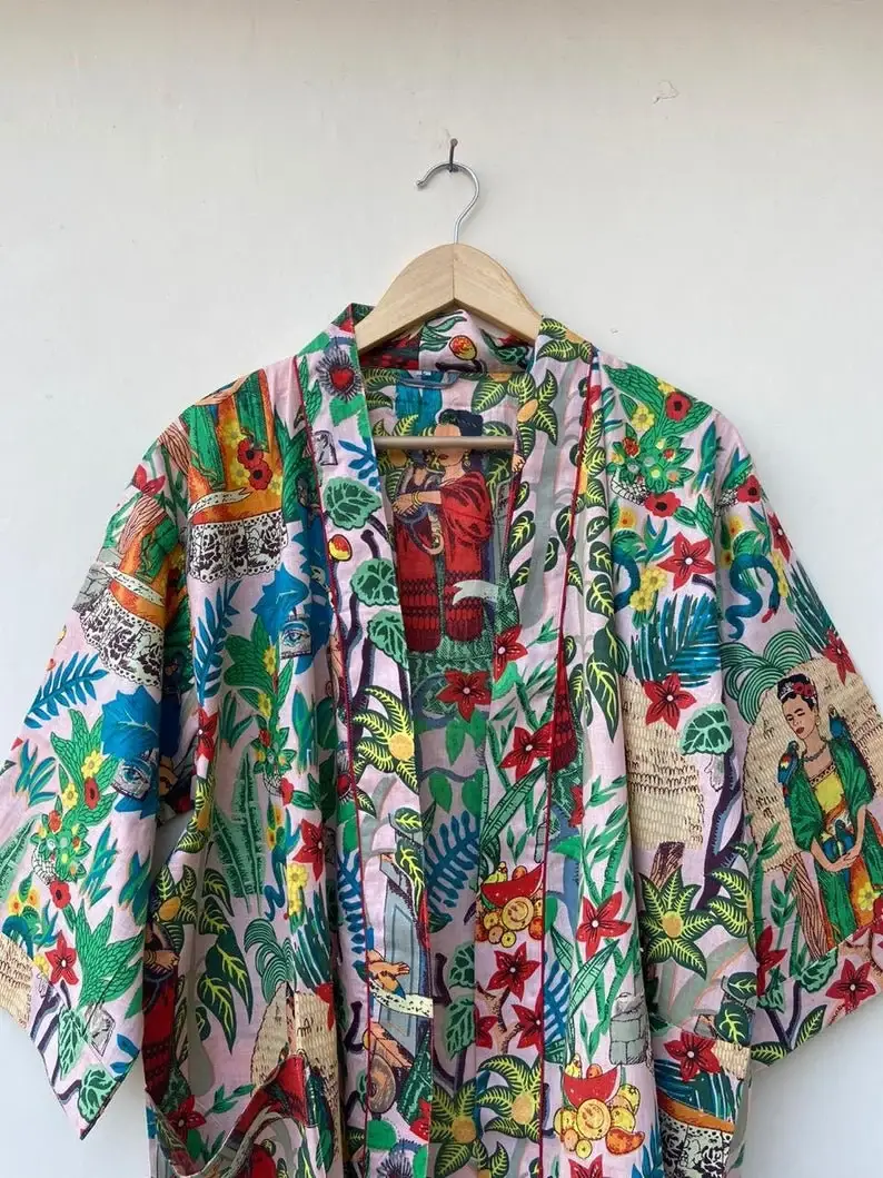 GYPSY STUDIO – wholesale Robe – Women's – Bath Robe Cotton Robe Cotton Kimono Indian Pure Cotton Robes1