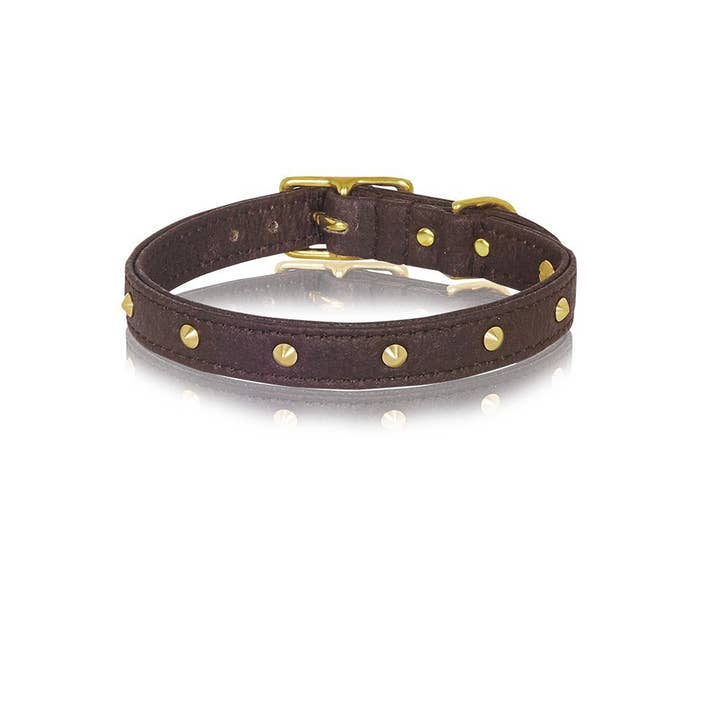 Sebastian Says - Wholesale Pet collar – Dog - Piñatex Spike Dog Collar - Brown2