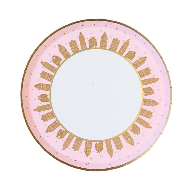 Bonjour Fête - Wholesale Disposable Plate - PINK GINGERBREAD SMALL PLATES0