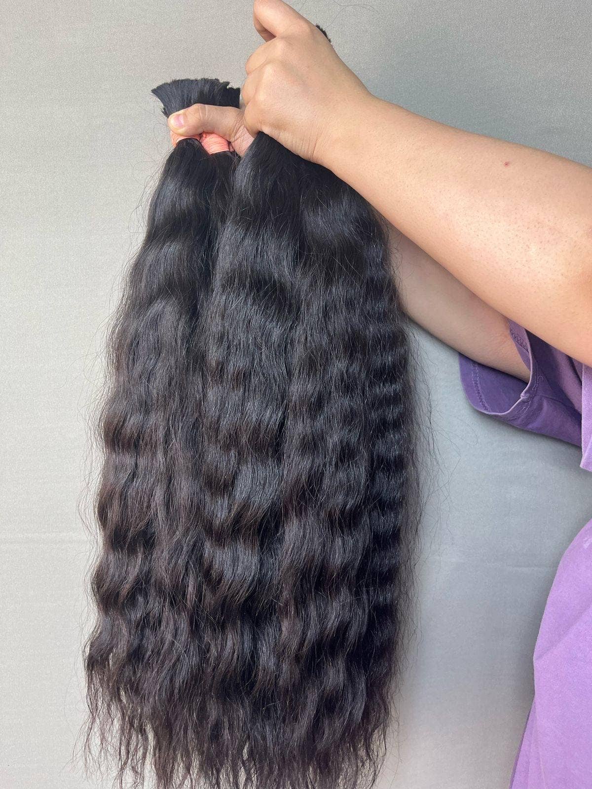 Gaurash Beauty Supply Inc. – Engroshandel Hårforlængelse – Virgin indisk krøllet bulkhår: Råt naturligt flettehår4