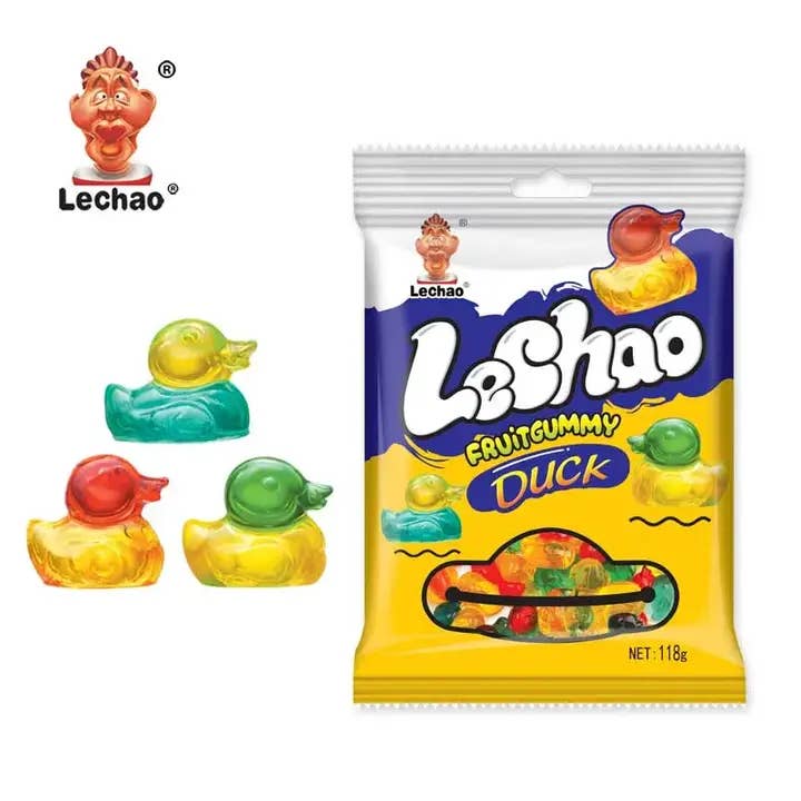 LeChao Duck Fruit Gummies for wholesale by Fizz and Sweets Wholesale