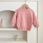MyKids-USA® - Wholesale Knit Sweater - Baby - Baby Girl 4 Colors Solid Knitting Sweater Round Collar Pullover1