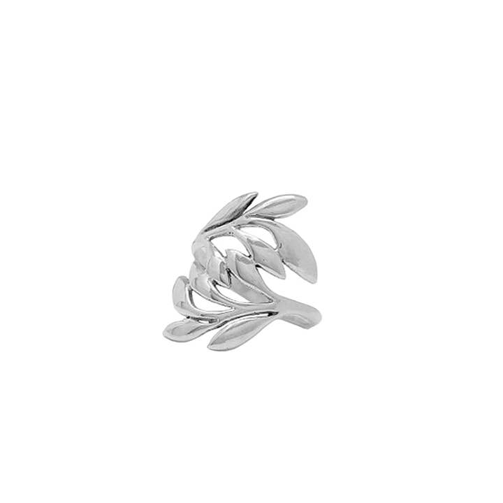 SITA - Wholesale Cocktail/Statement Ring - Ring with Wrapped Sterling Silver Leaves