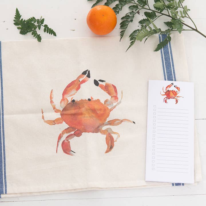 Finding Silver Pennies - Wholesale Tea Towel - Crab Tea Towel | Coastal Dish Towel4