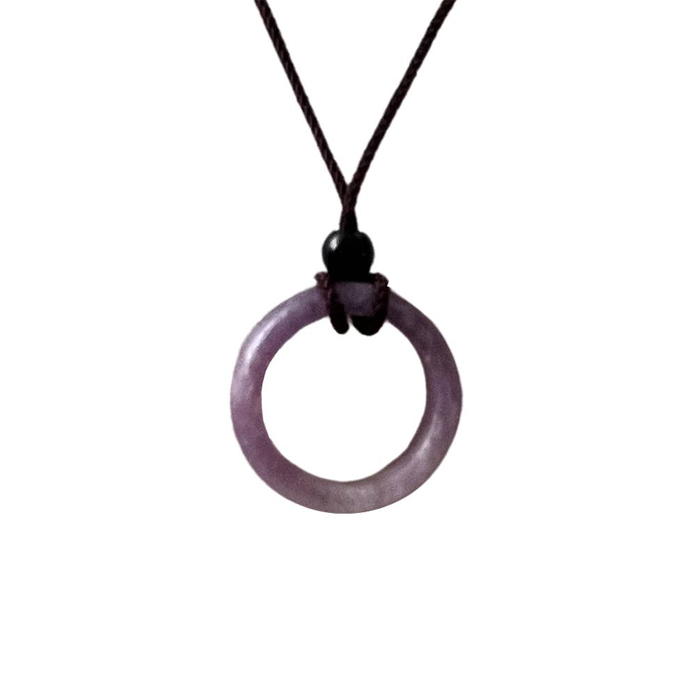 VIE - Wholesale Pendant/Charm Necklace - Circular Crystal Pendant with Black Cord, 3cm0