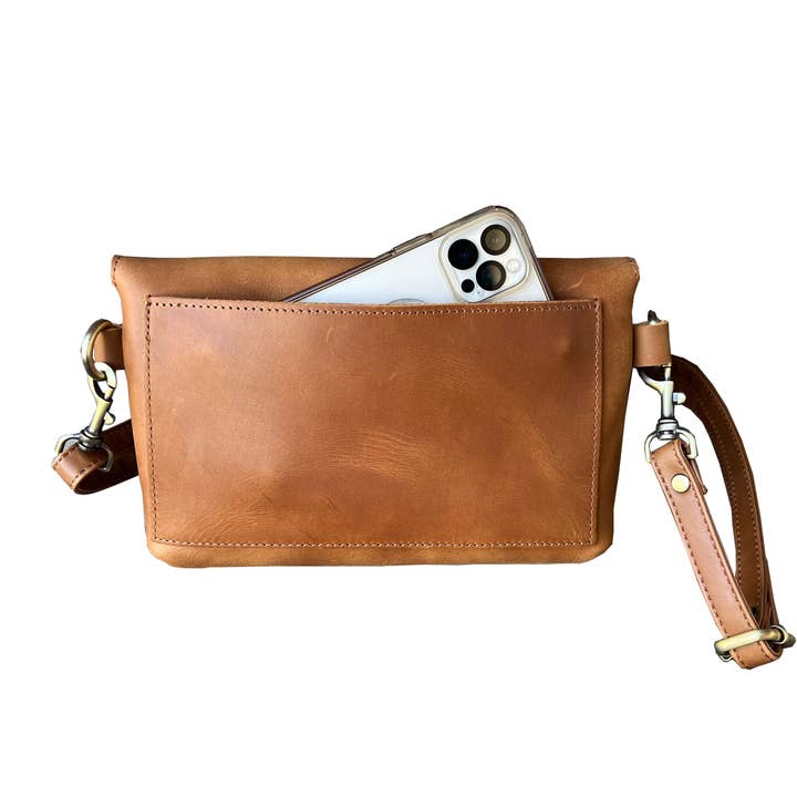Roma Leathers, Inc. - Wholesale Crossbody Bag - Women's - W022L crazy horse genuine leather crossbody2