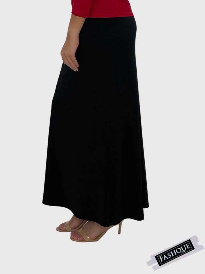 Jupes maxi pliables basiques taille haute - SK007 pour la vente par Fashque Designs