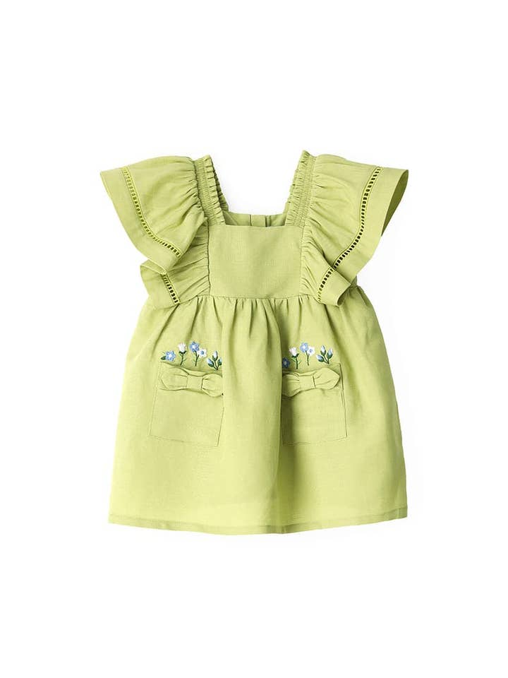 Little-Betty - Wholesale Dress - Kids - BLOOMS AND BOWS LINEN DRESS