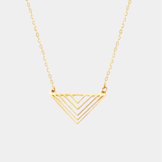 Trekant halskæde - Guld for engroshandel hos Omen Bazaar LLC